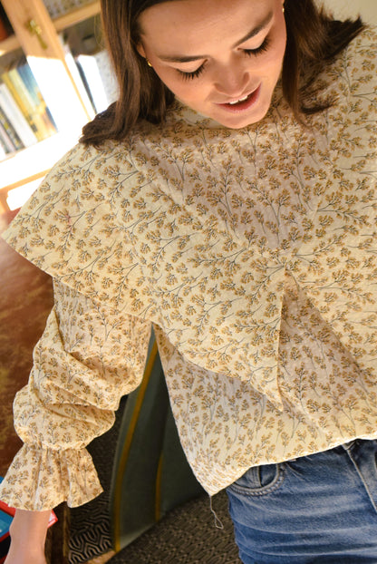 BLUSA FLAVIA - FLORES MOSTAZA -