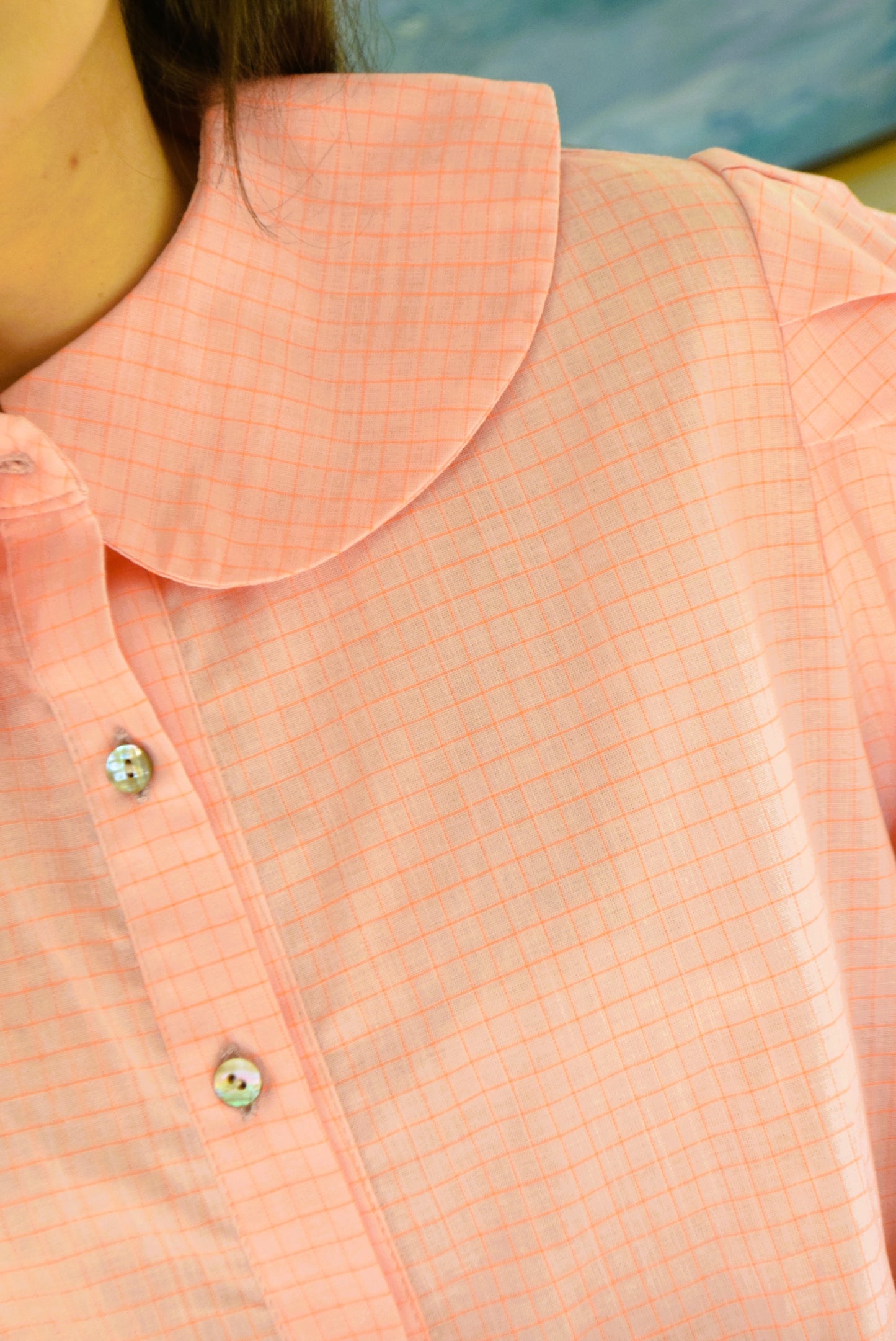 CAMISA JULIETA - CUADROS ROSA -