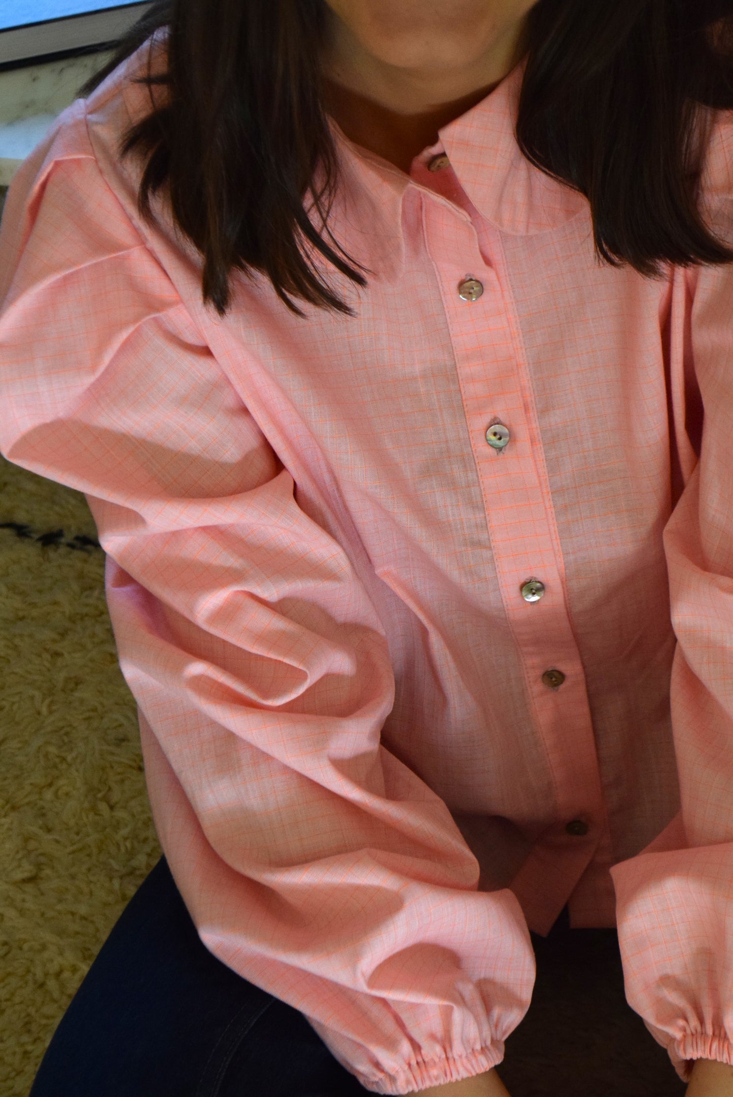 CAMISA JULIETA - CUADROS ROSA -