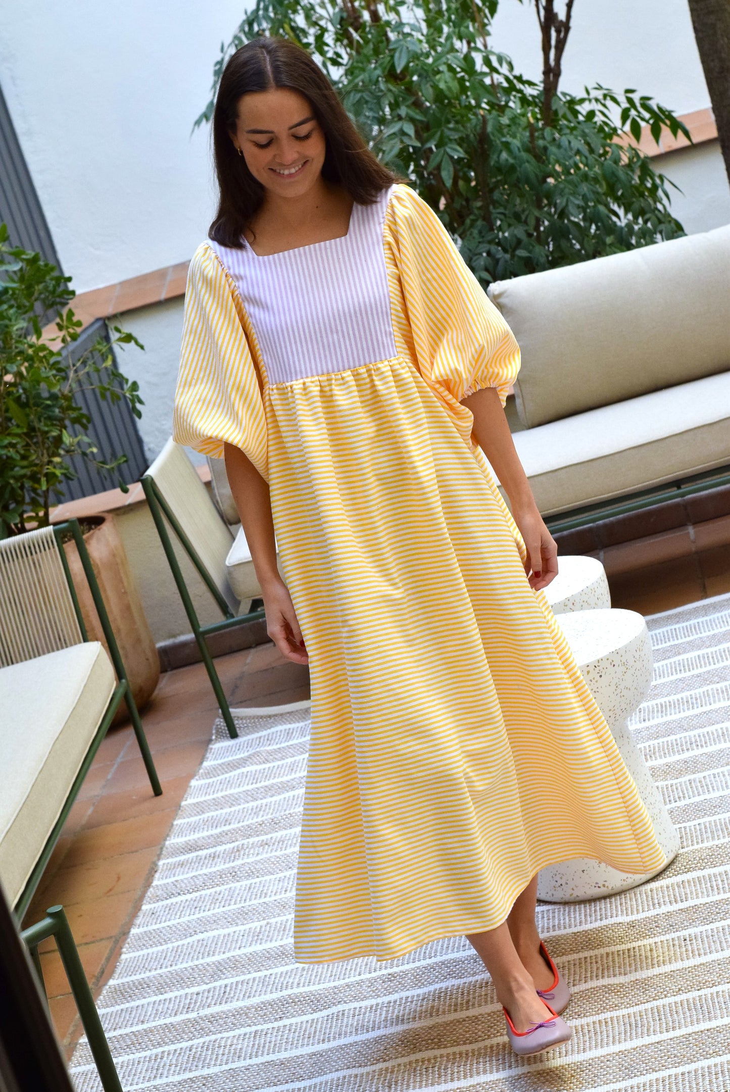 VESTIDO SIMONETA - RAYAS AMARILLAS (PREORDER 13 ABRIL)