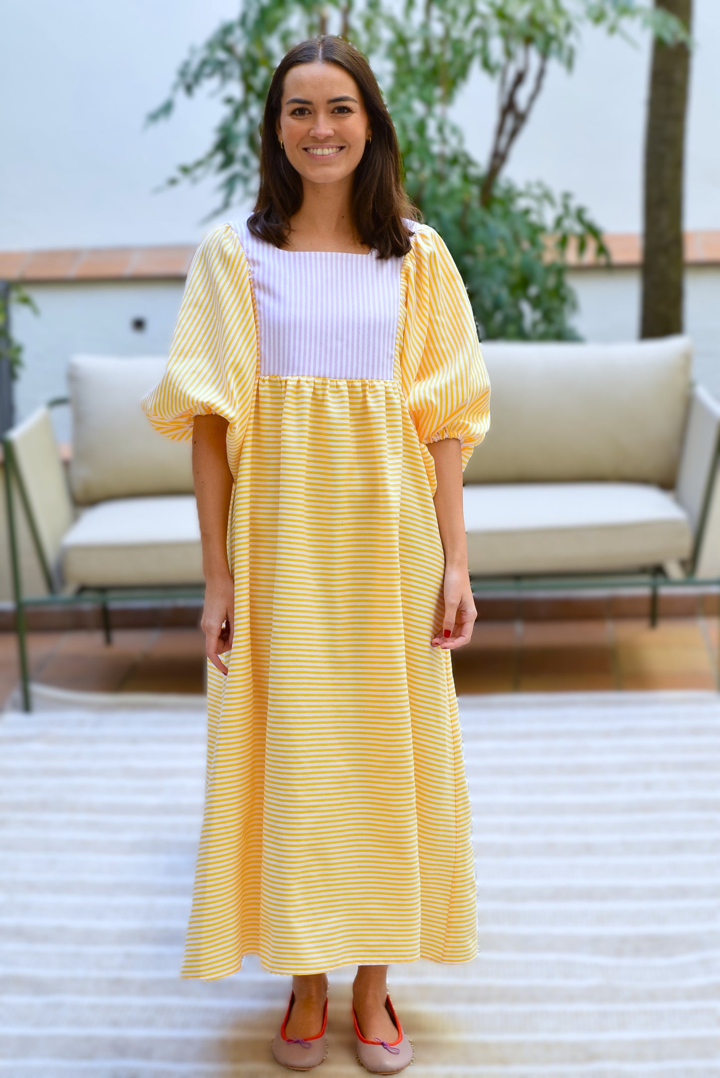 VESTIDO SIMONETA - RAYAS AMARILLAS (PREORDER 13 ABRIL)
