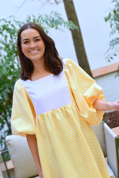 VESTIDO SIMONETA - RAYAS AMARILLAS (PREORDER 13 ABRIL)
