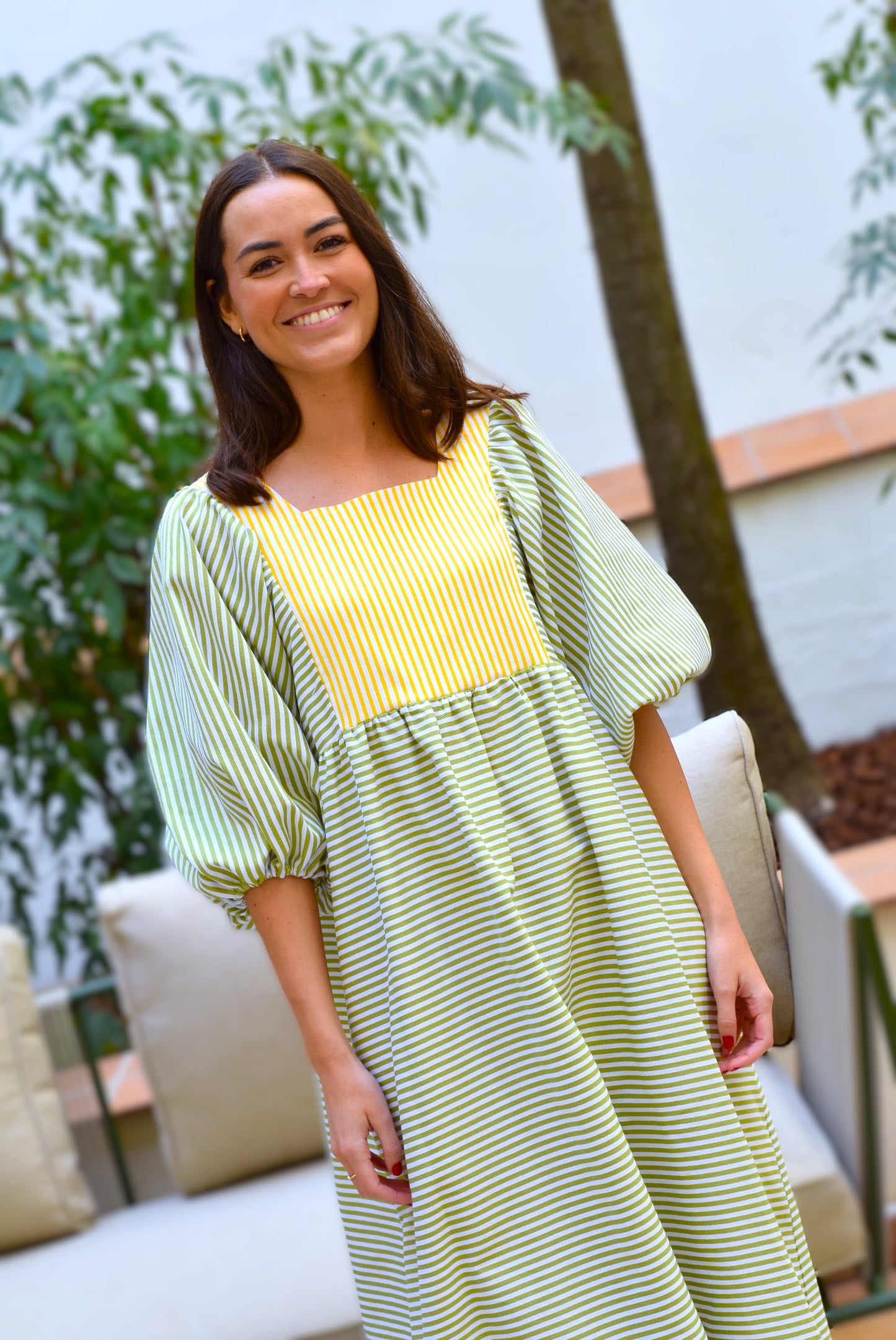 VESTIDO SIMONETA - RAYAS VERDES (PREORDER 13 ABRIL)