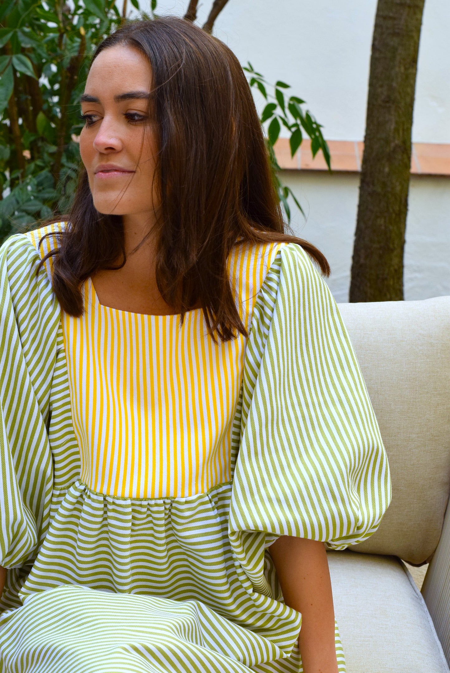 VESTIDO SIMONETA - RAYAS VERDES (PREORDER 13 ABRIL)