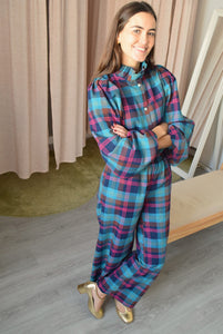 BLUSA EUGENIA - TARTAN VERDE  -