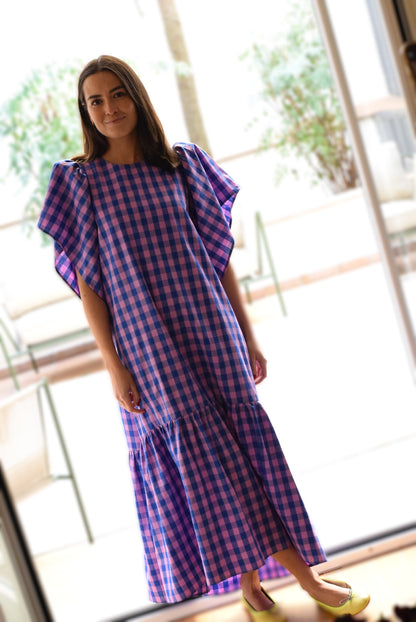 VESTIDO FILIPA - VICHY ROSA Y AZUL - PREORDER 23 ABRIL