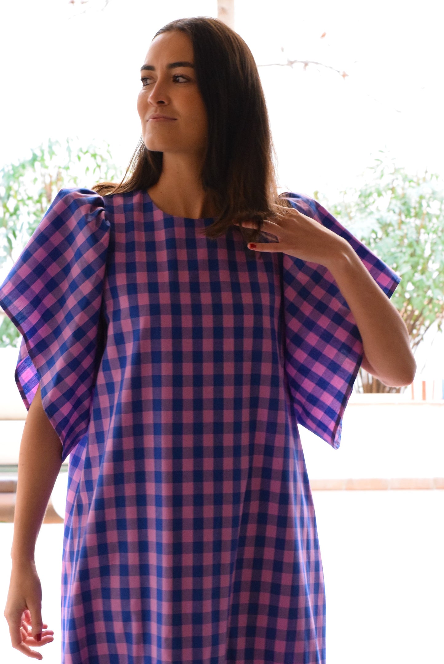 VESTIDO FILIPA - VICHY ROSA Y AZUL - PREORDER 23 ABRIL