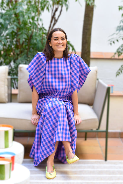 VESTIDO FILIPA - VICHY ROSA Y AZUL - PREORDER 23 ABRIL