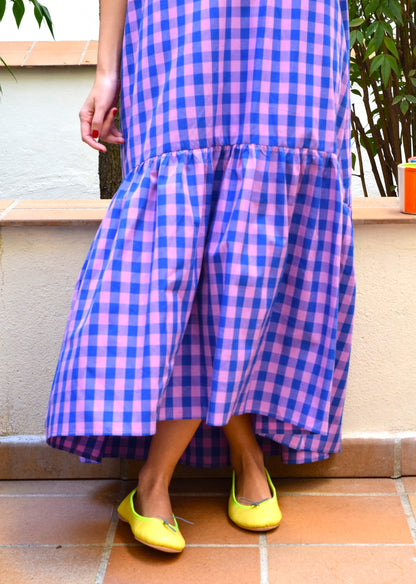 VESTIDO FILIPA - VICHY ROSA Y AZUL - PREORDER 23 ABRIL