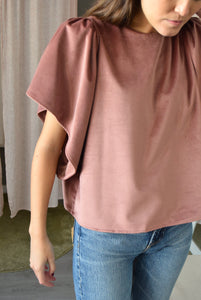 BLUSA FILIPA - TERCIOPELO ROSA EMPOLVADO -