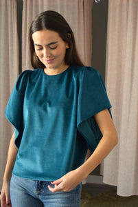BLUSA FILIPA - TERCIOPELO VERDE -