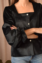 Cargar imagen en el visor de la galería, BLUSA CLAUDIA - TERCIOPELO NEGRA -
