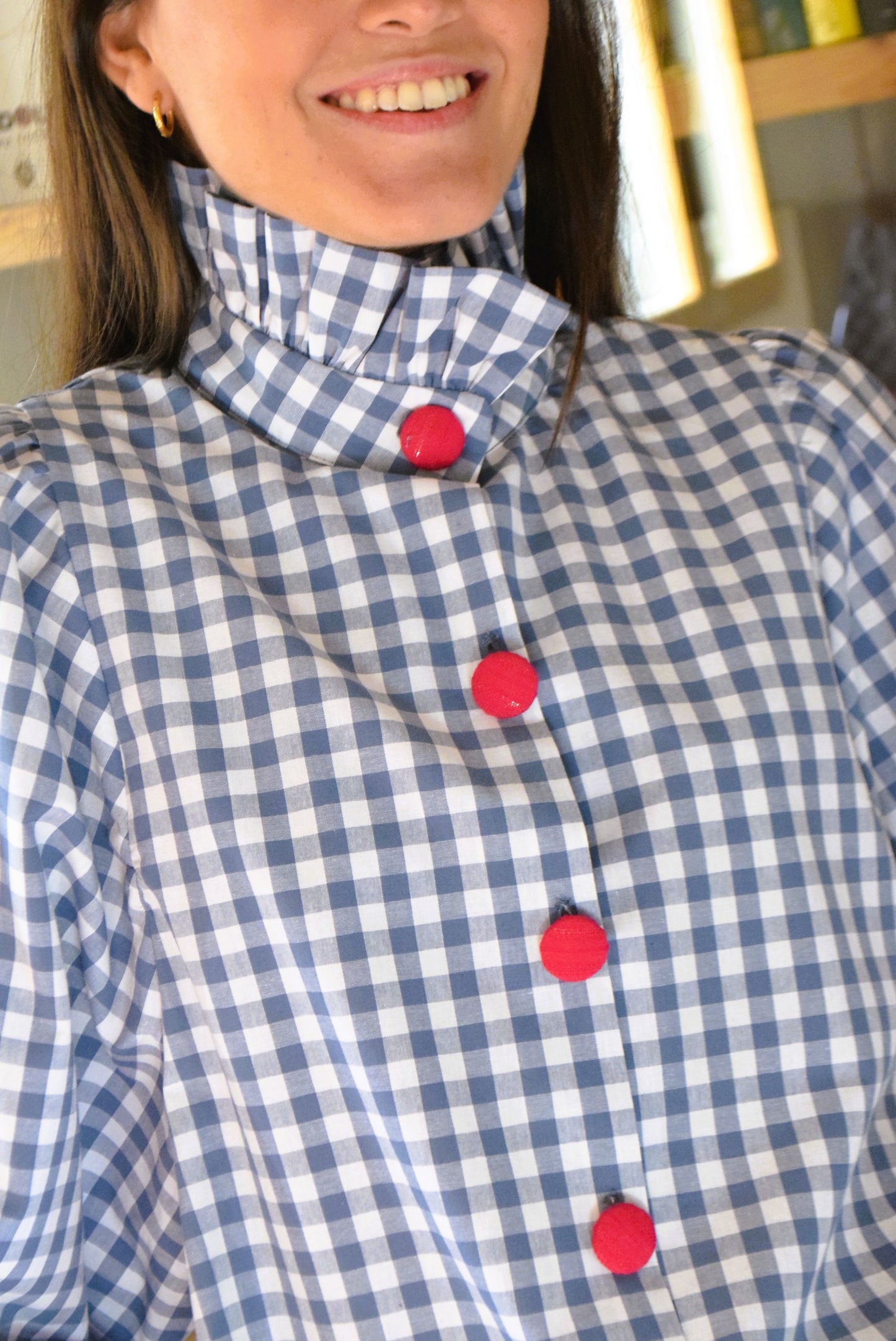 BLUSA EUGENIA - VICHY AZUL -