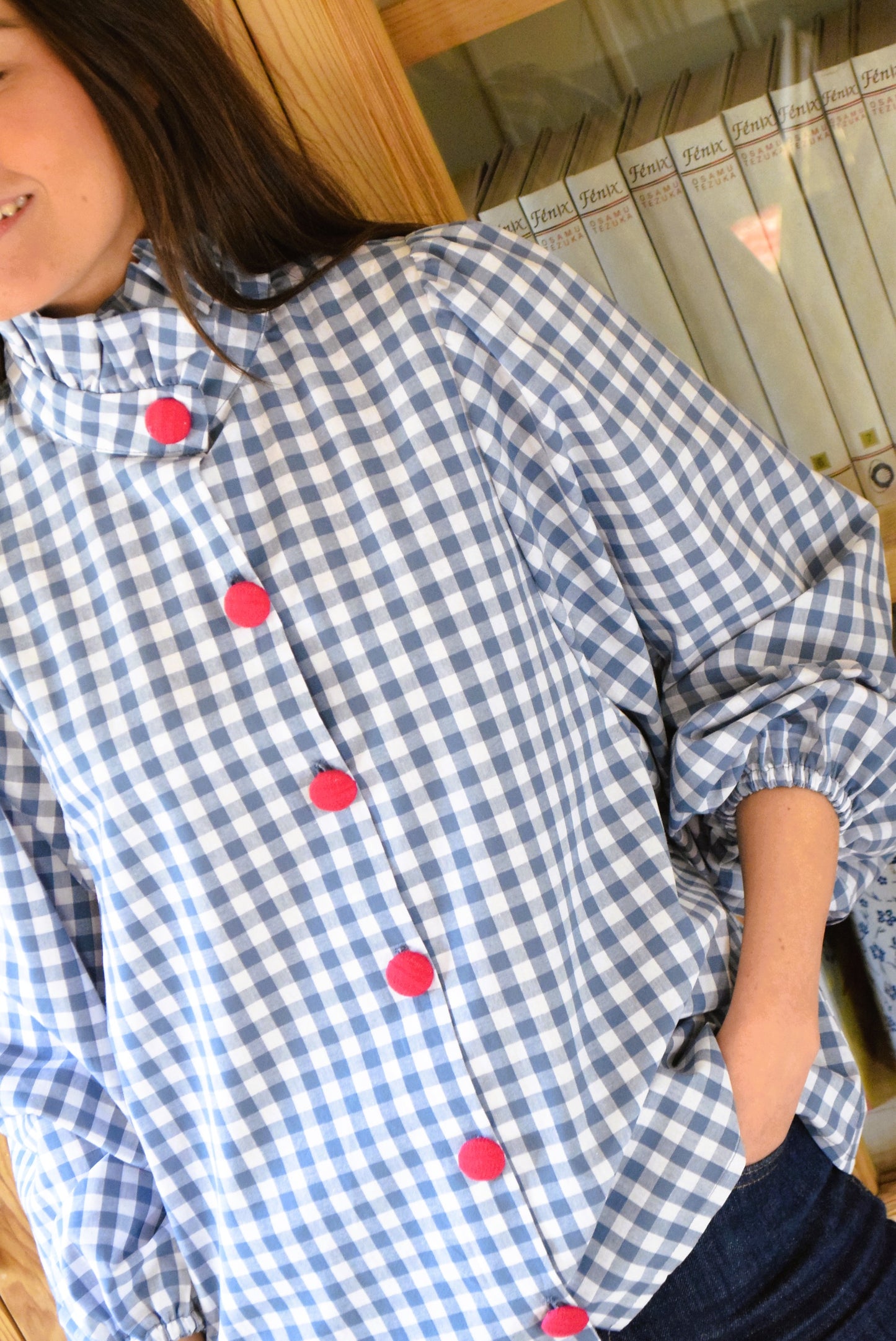 BLUSA EUGENIA - VICHY AZUL -