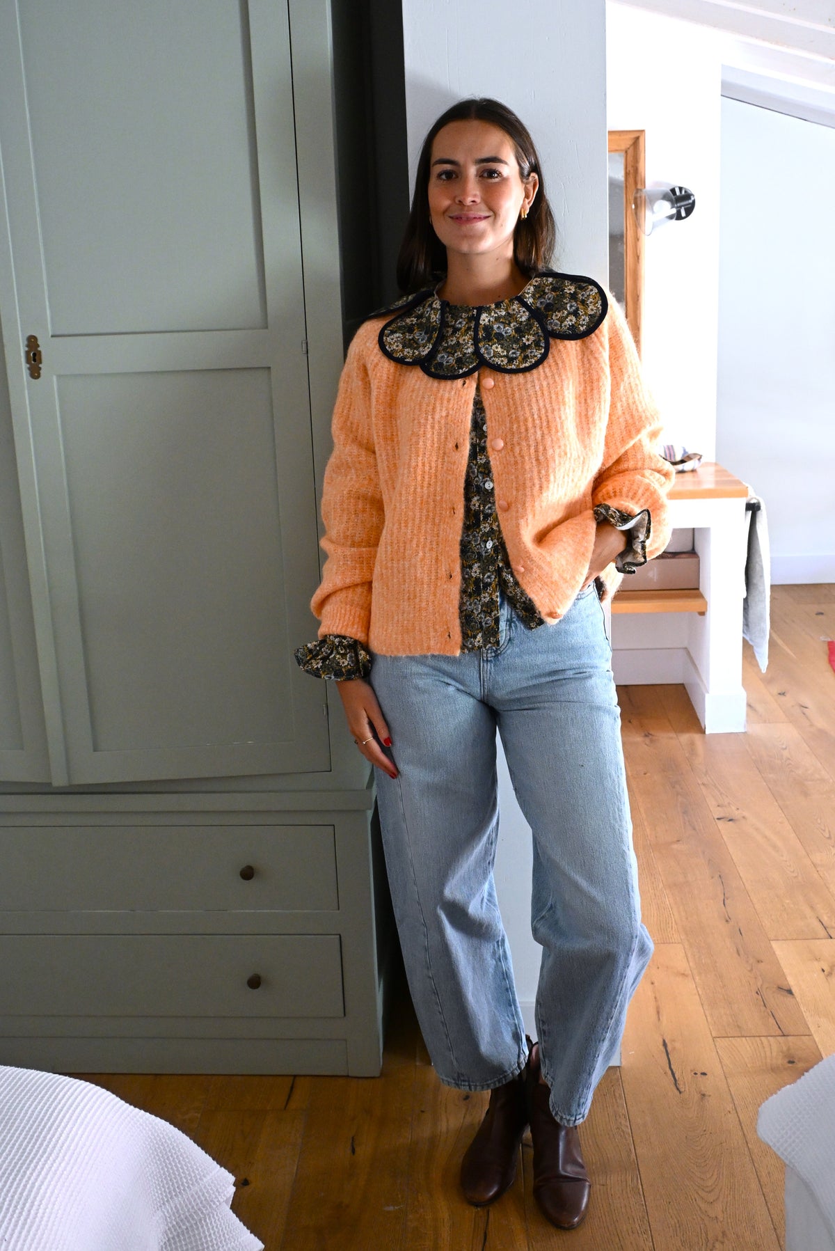 BLUSA PIA - FLORES AZUL -