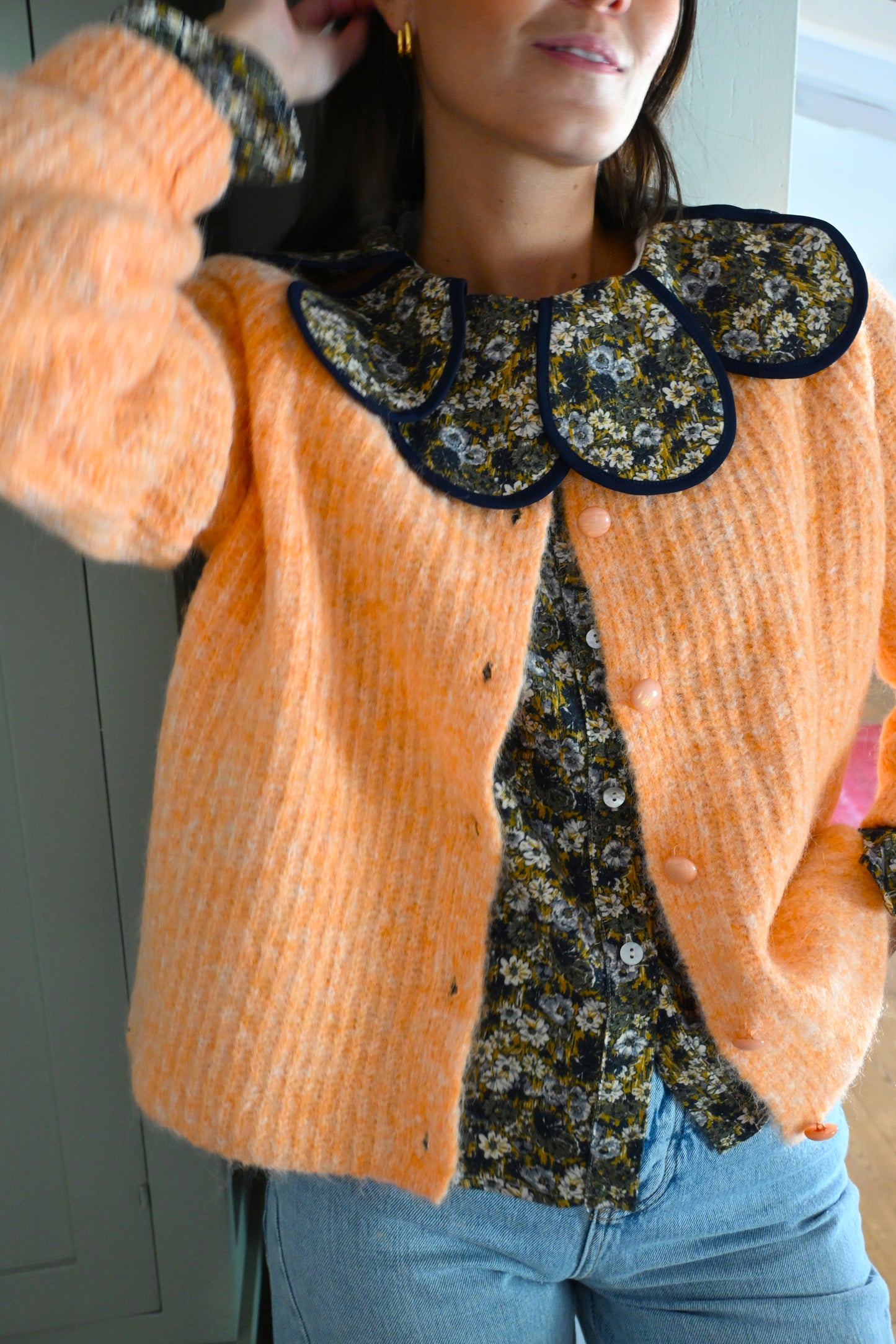 BLUSA PIA - FLORES AZUL -