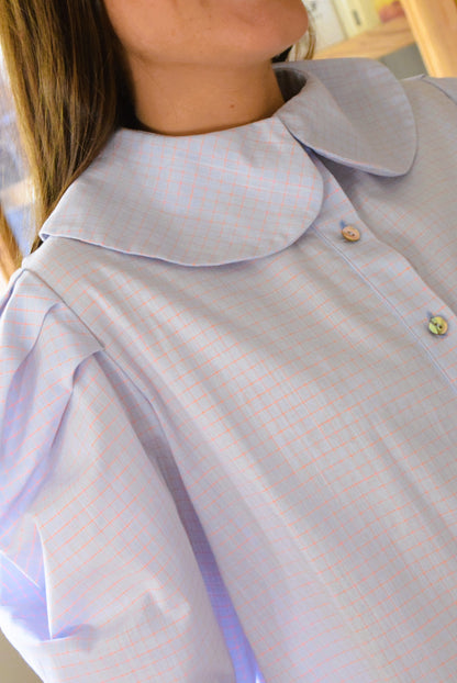 CAMISA JULIETA - CUADROS AZUL -