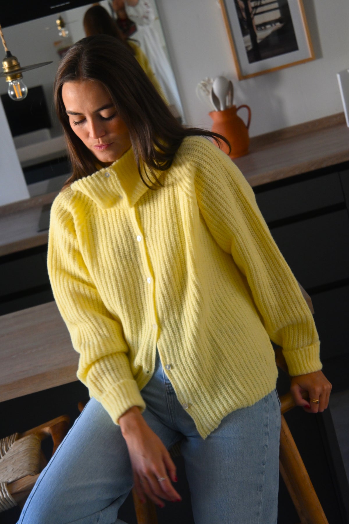CHAQUETA MARTINA LANA - AMARILLO -