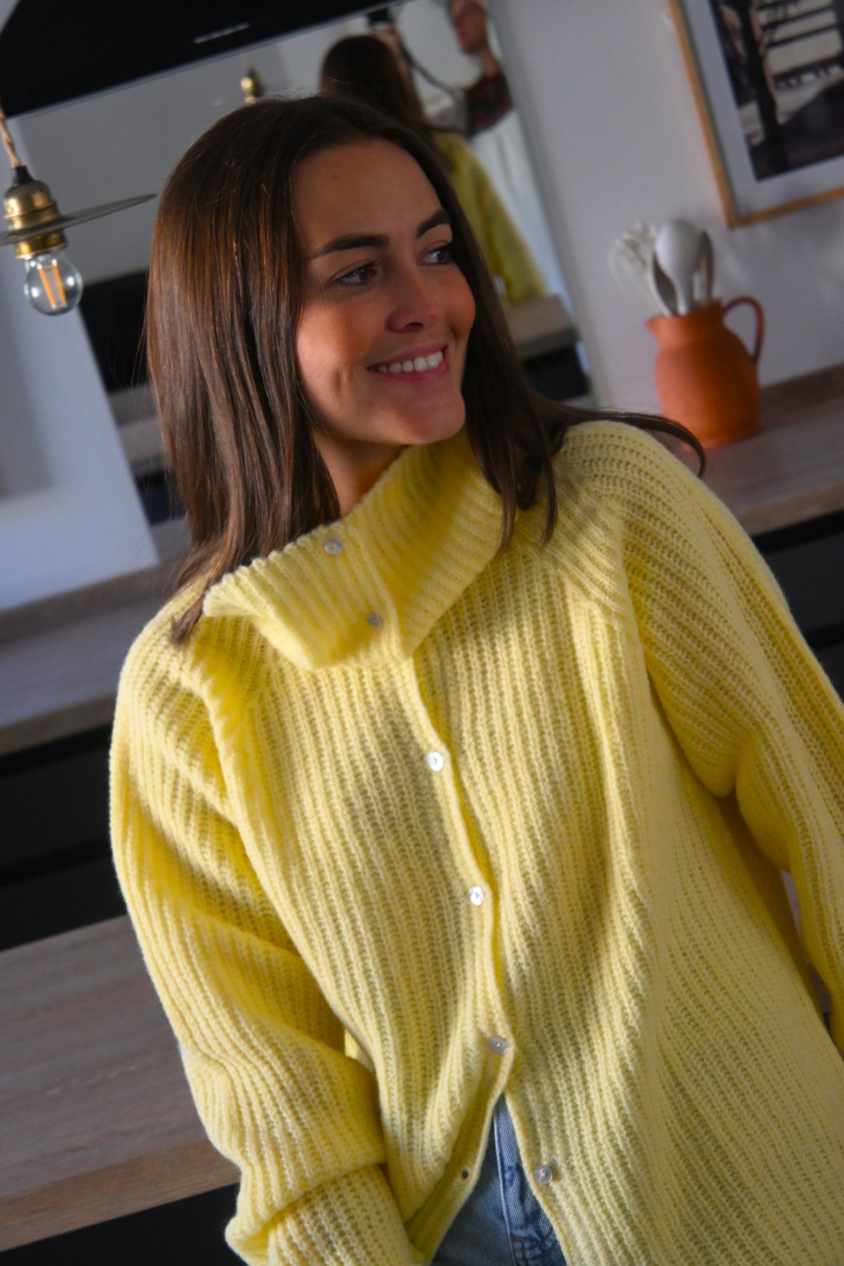 CHAQUETA MARTINA LANA - AMARILLO -