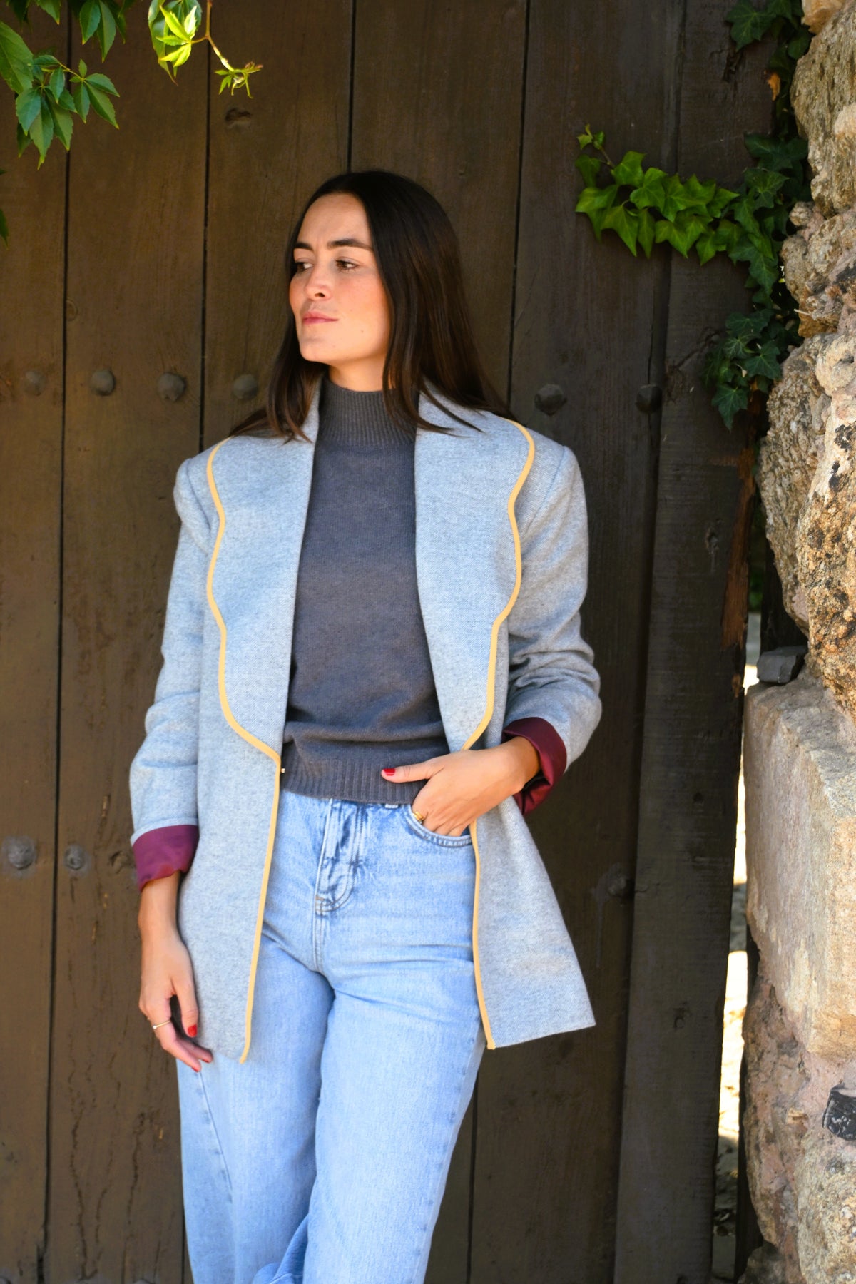 CHAQUETA NICOLETTA - ESPIGA GRIS - PREORDER 14 DE OCTUBRE