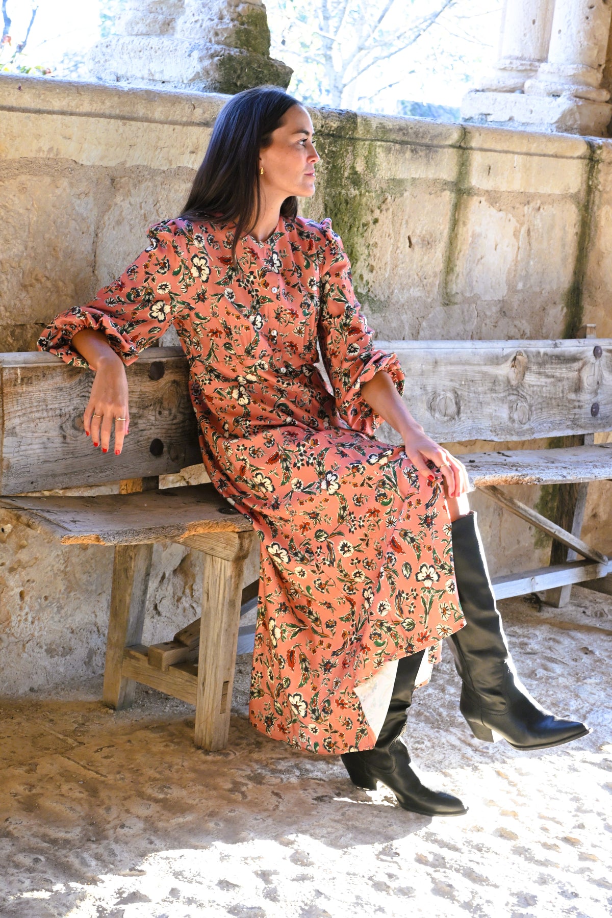 VESTIDO JIMENA - FLOR ROSA