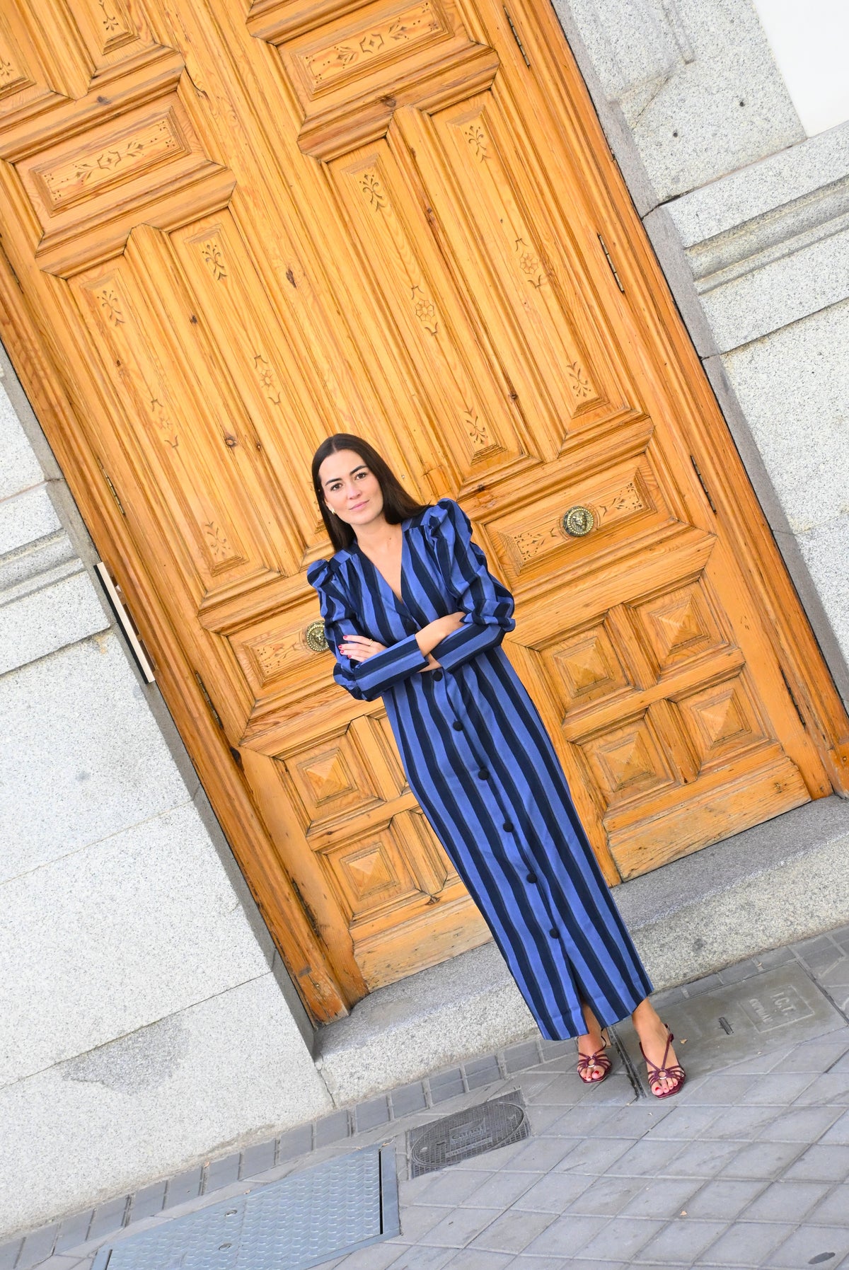 VESTIDO FABIOLA - RAYAS AZULES -