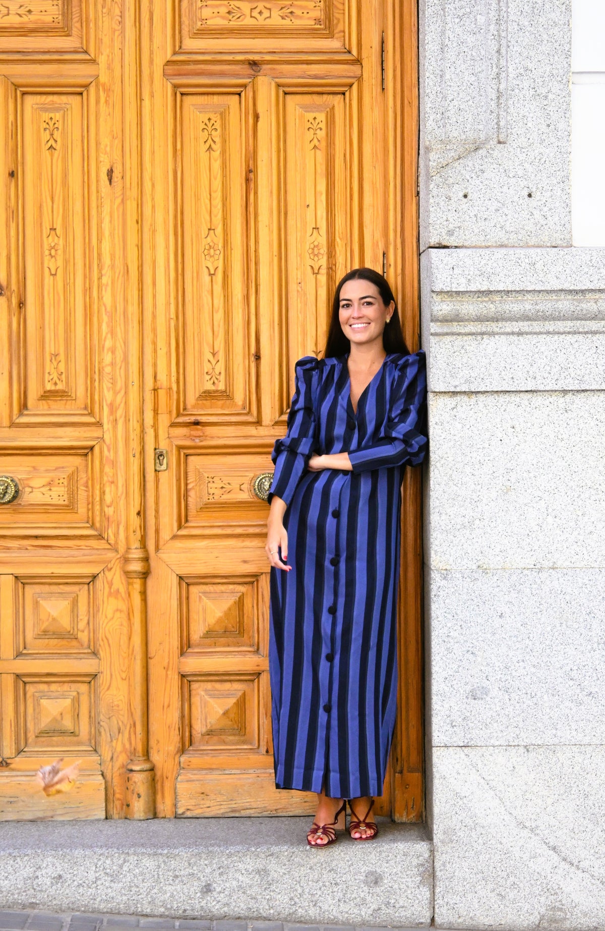 VESTIDO FABIOLA - RAYAS AZULES -