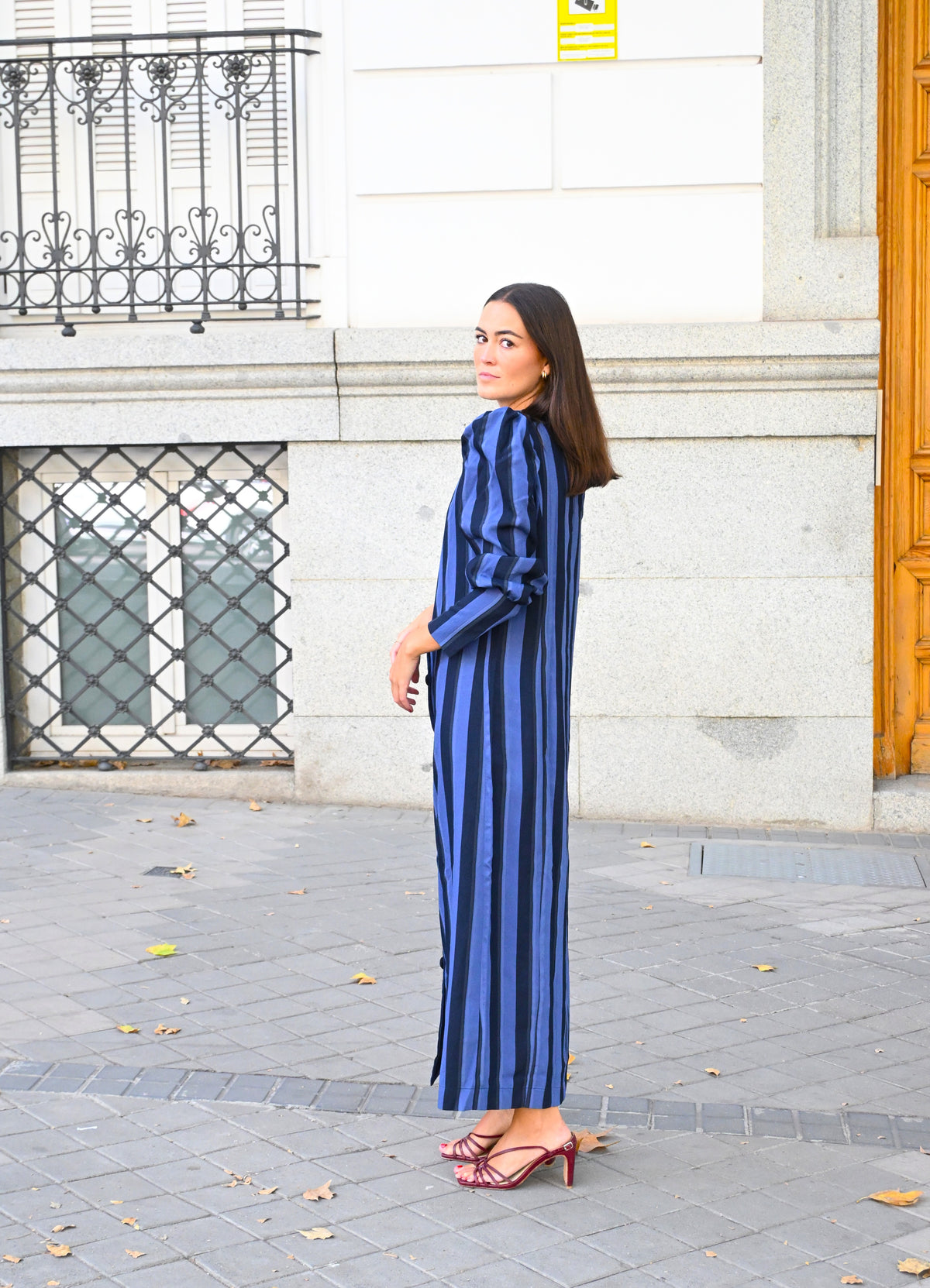 VESTIDO FABIOLA - RAYAS AZULES -