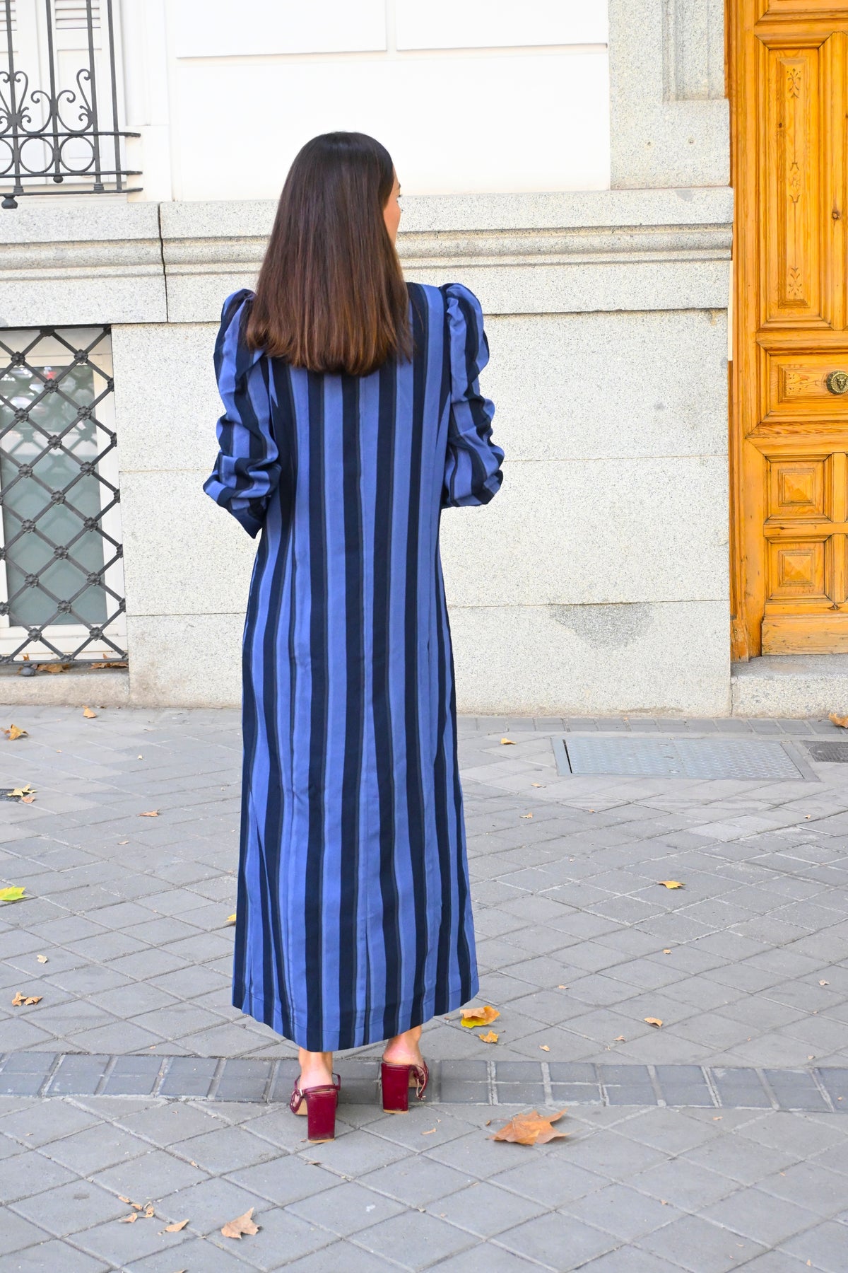 VESTIDO FABIOLA - RAYAS AZULES -