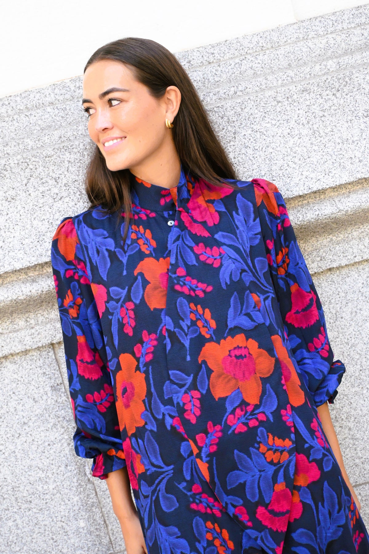 VESTIDO RAFAELA - AZUL Y ROJO - PREORDER 10 OCTUBRE