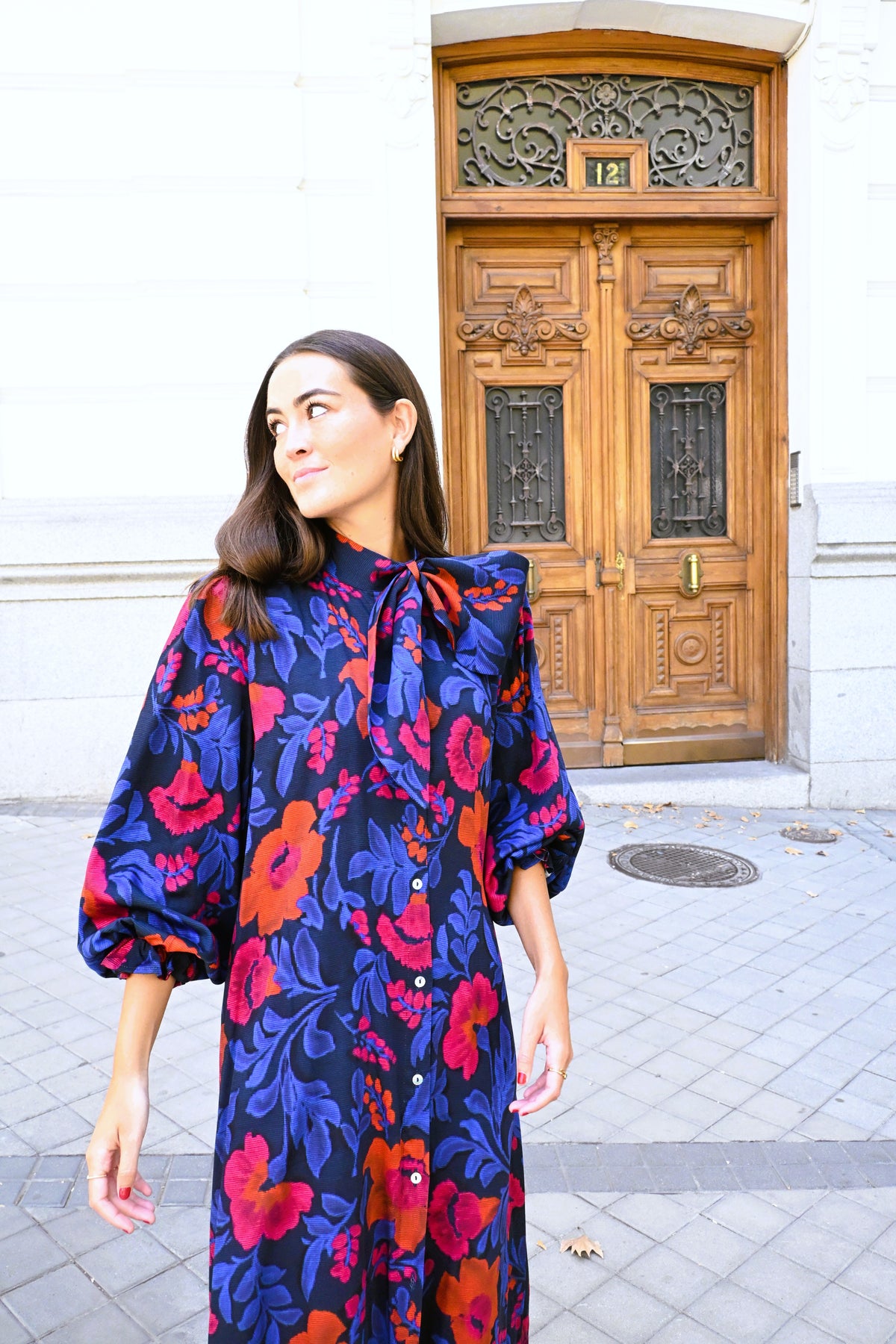 VESTIDO RAFAELA - AZUL Y ROJO - PREORDER 10 OCTUBRE
