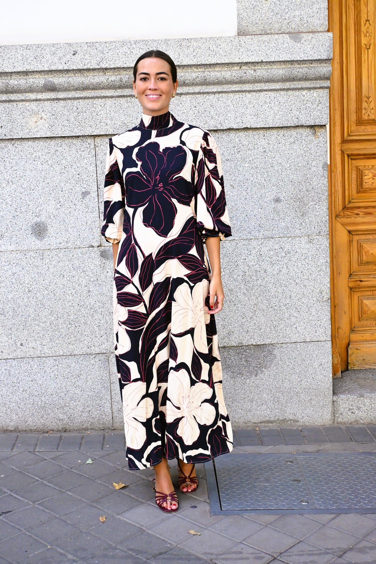 VESTIDO CLEMENTINA - FLOR MARINO