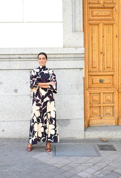 VESTIDO CLEMENTINA - FLOR MARINO