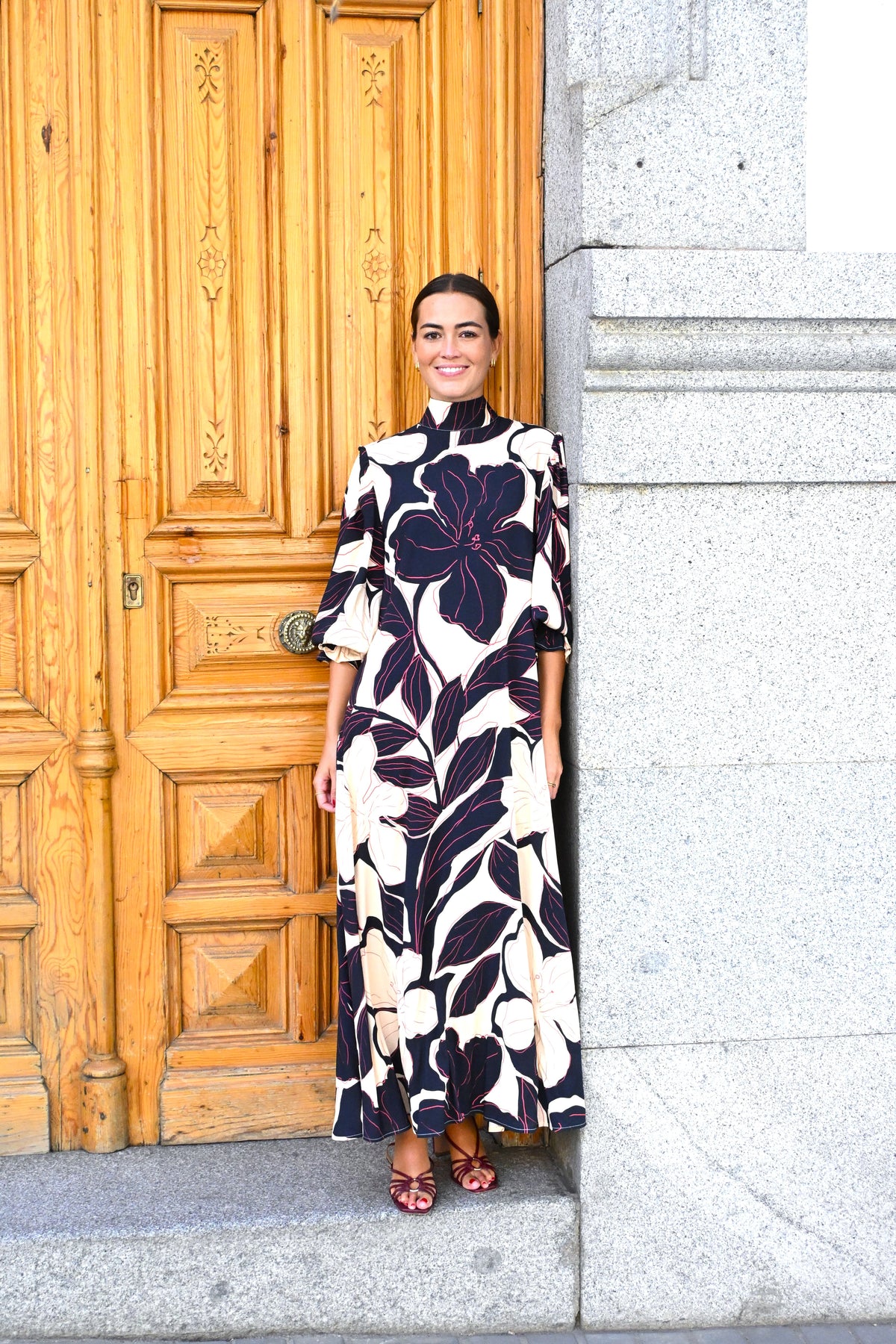 VESTIDO CLEMENTINA - FLOR MARINO