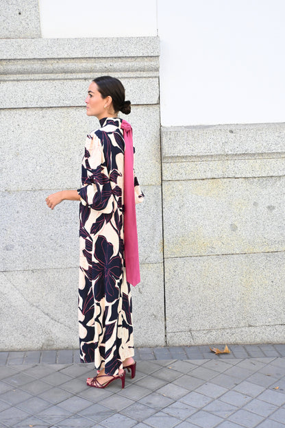 VESTIDO CLEMENTINA - FLOR MARINO