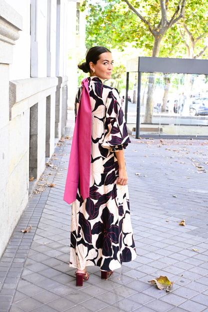 VESTIDO CLEMENTINA - FLOR MARINO