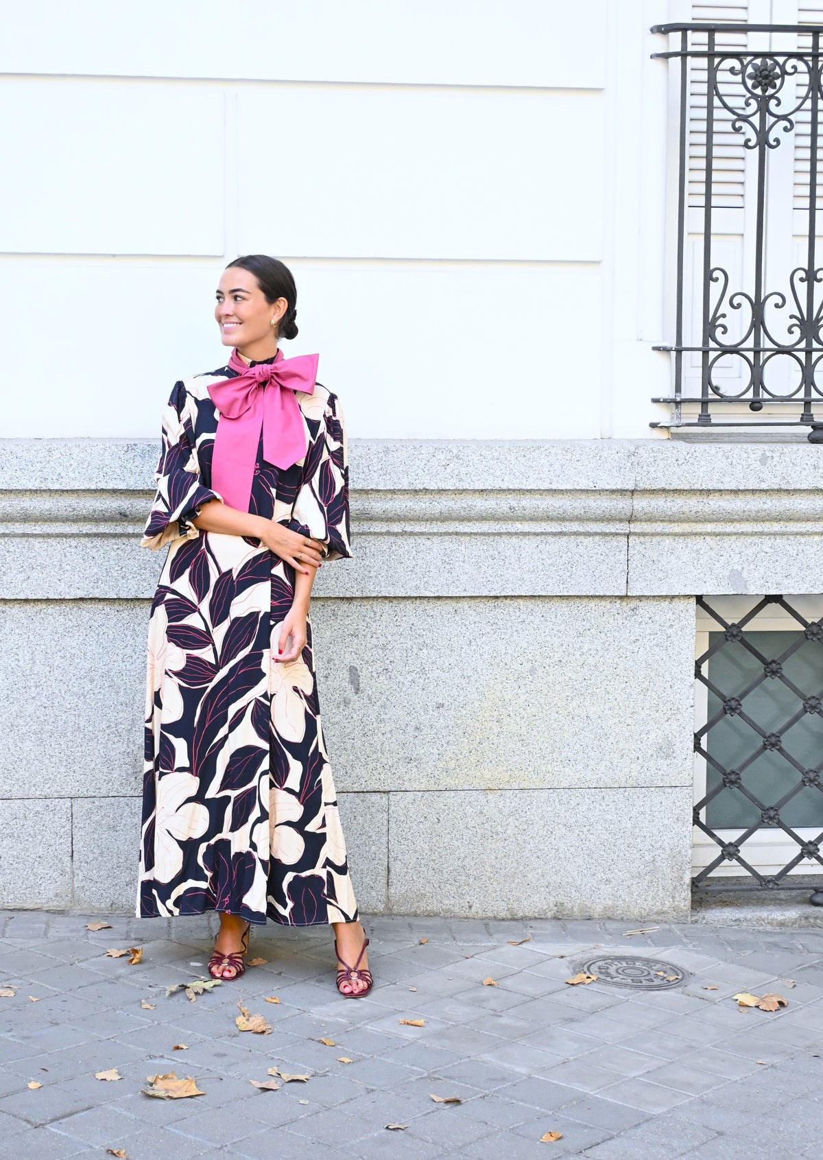 VESTIDO CLEMENTINA - FLOR MARINO
