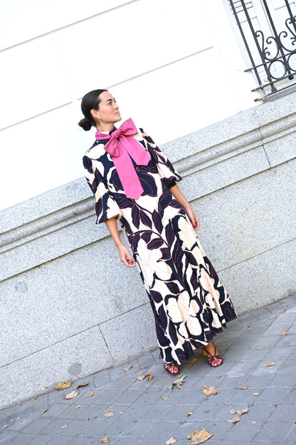 VESTIDO CLEMENTINA - FLOR MARINO