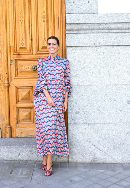 VESTIDO MENCÍA - FLOR AZUL
