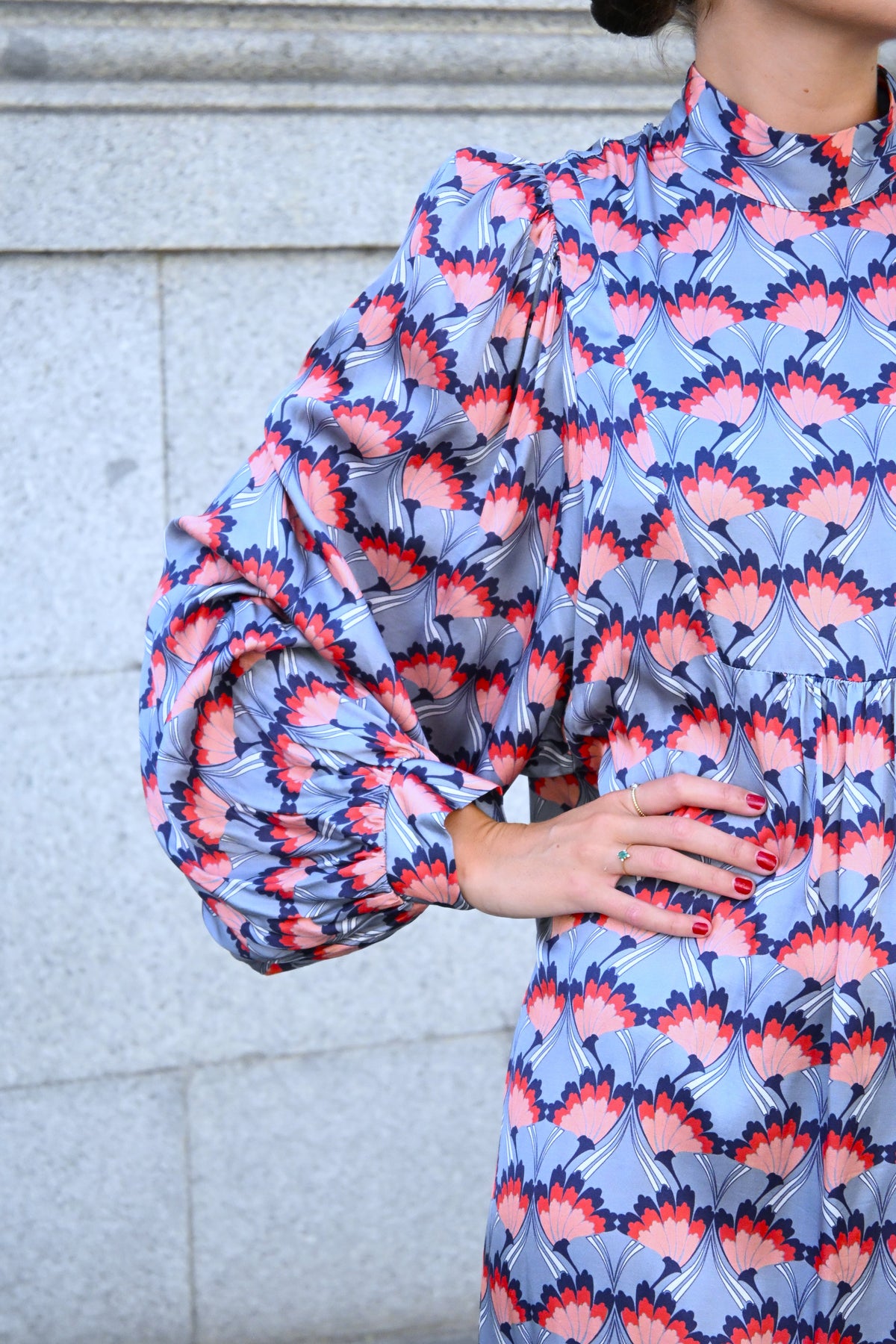 VESTIDO MENCÍA - FLOR AZUL