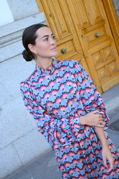 VESTIDO MENCÍA - FLOR AZUL