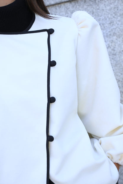 CHAQUETA SIMONA - BLANCA Y NEGRA