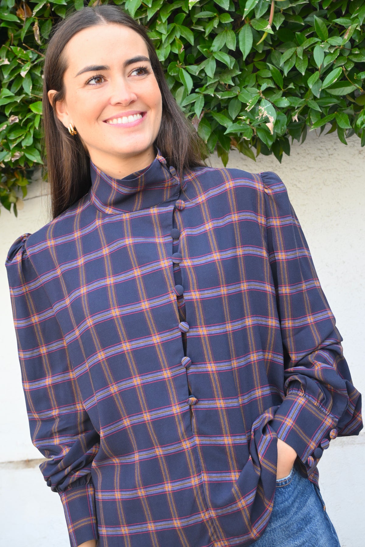 BLUSA VICTORIA - TARTAN AZUL - PREORDER 10 NOVIEMBRE