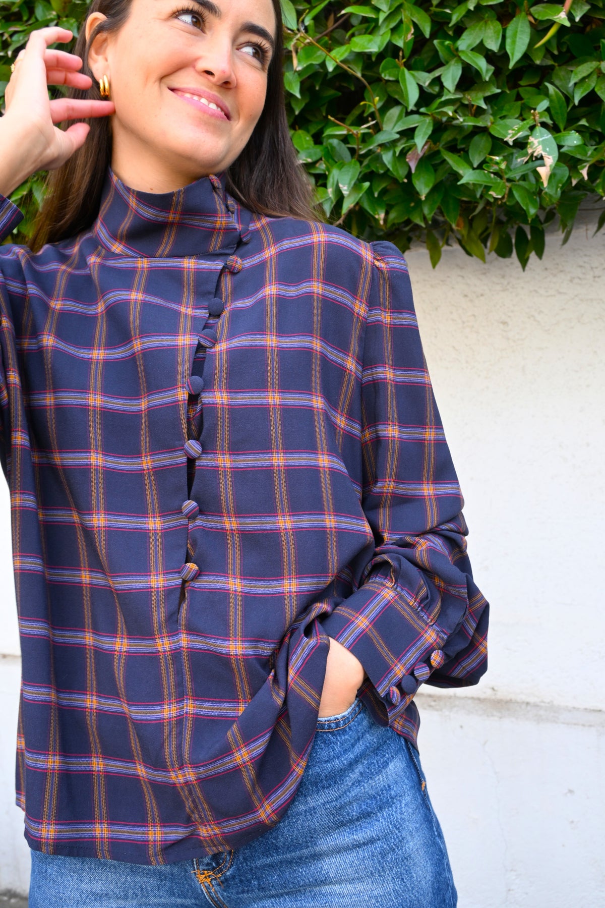 BLUSA VICTORIA - TARTAN AZUL - PREORDER 10 NOVIEMBRE