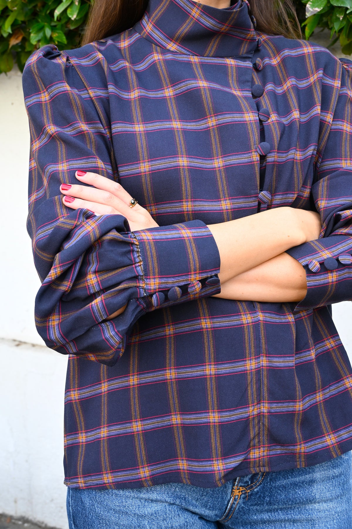 BLUSA VICTORIA - TARTAN AZUL - PREORDER 10 NOVIEMBRE