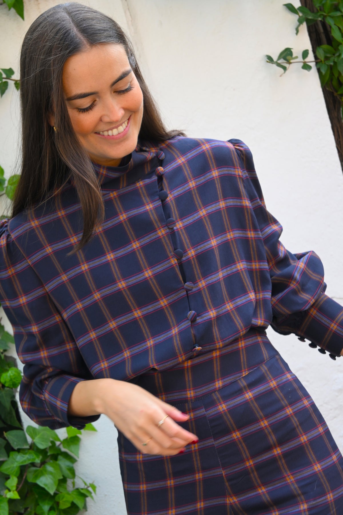 BLUSA VICTORIA - TARTAN AZUL - PREORDER 10 NOVIEMBRE