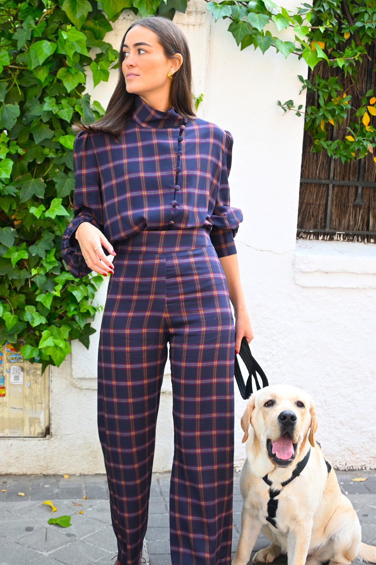 PANTALONES SOL - TARTAN AZUL