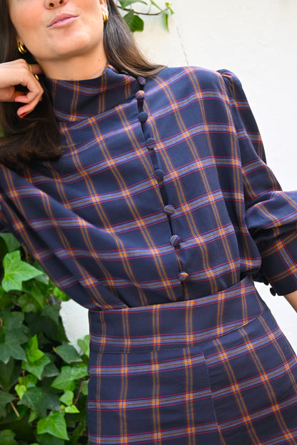 PANTALONES SOL - TARTAN AZUL