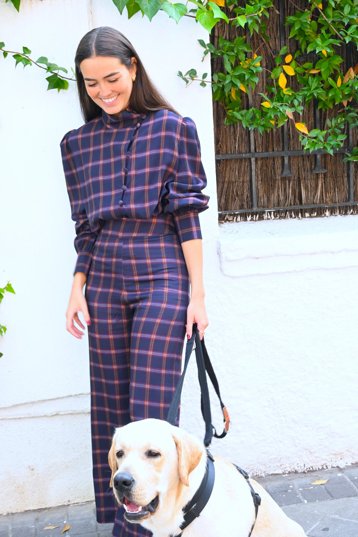 PANTALONES SOL - TARTAN AZUL