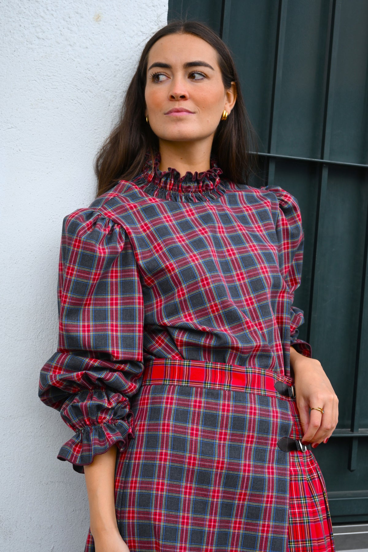 BLUSA BRUNA - TARTAN GRIS -